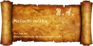Maloch Arika névjegykártya